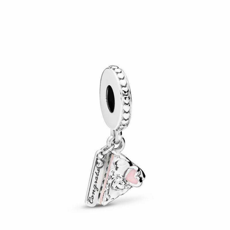 Pandora Celebration Cake Dangle Charm - Sterling Silver/Enamel/Pink - Canada | XG3573IC